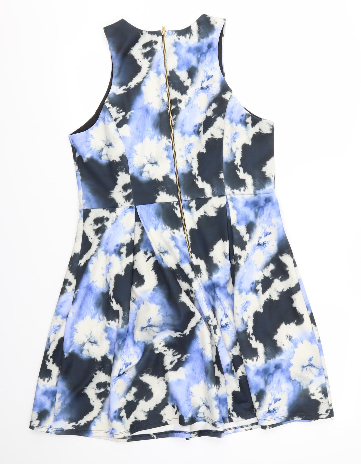 George Womens Blue Floral  Fit & Flare  Size 14