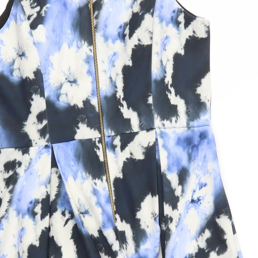 George Womens Blue Floral  Fit & Flare  Size 14