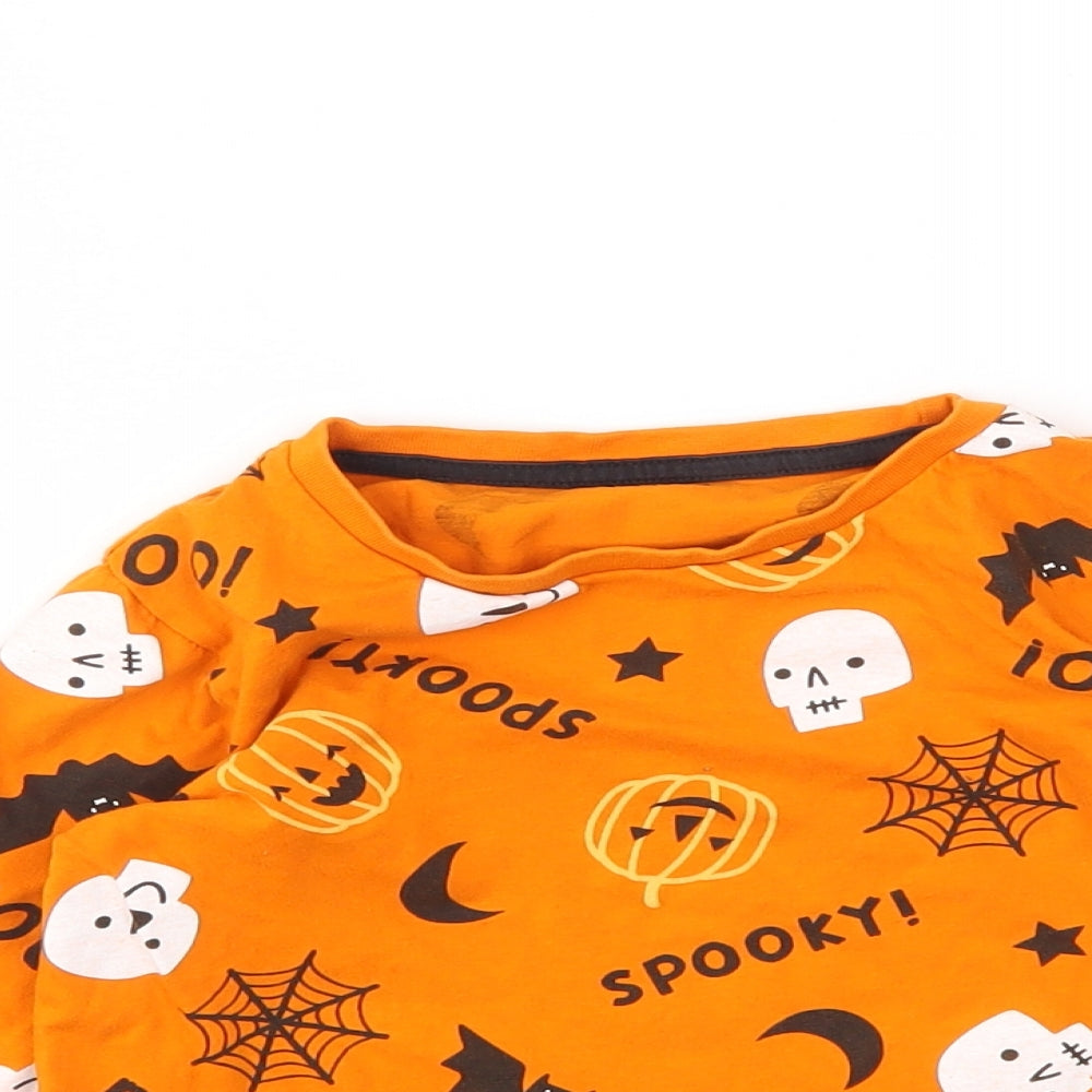 TU Boys Orange Animal Print  Basic T-Shirt Size 4-5 Years