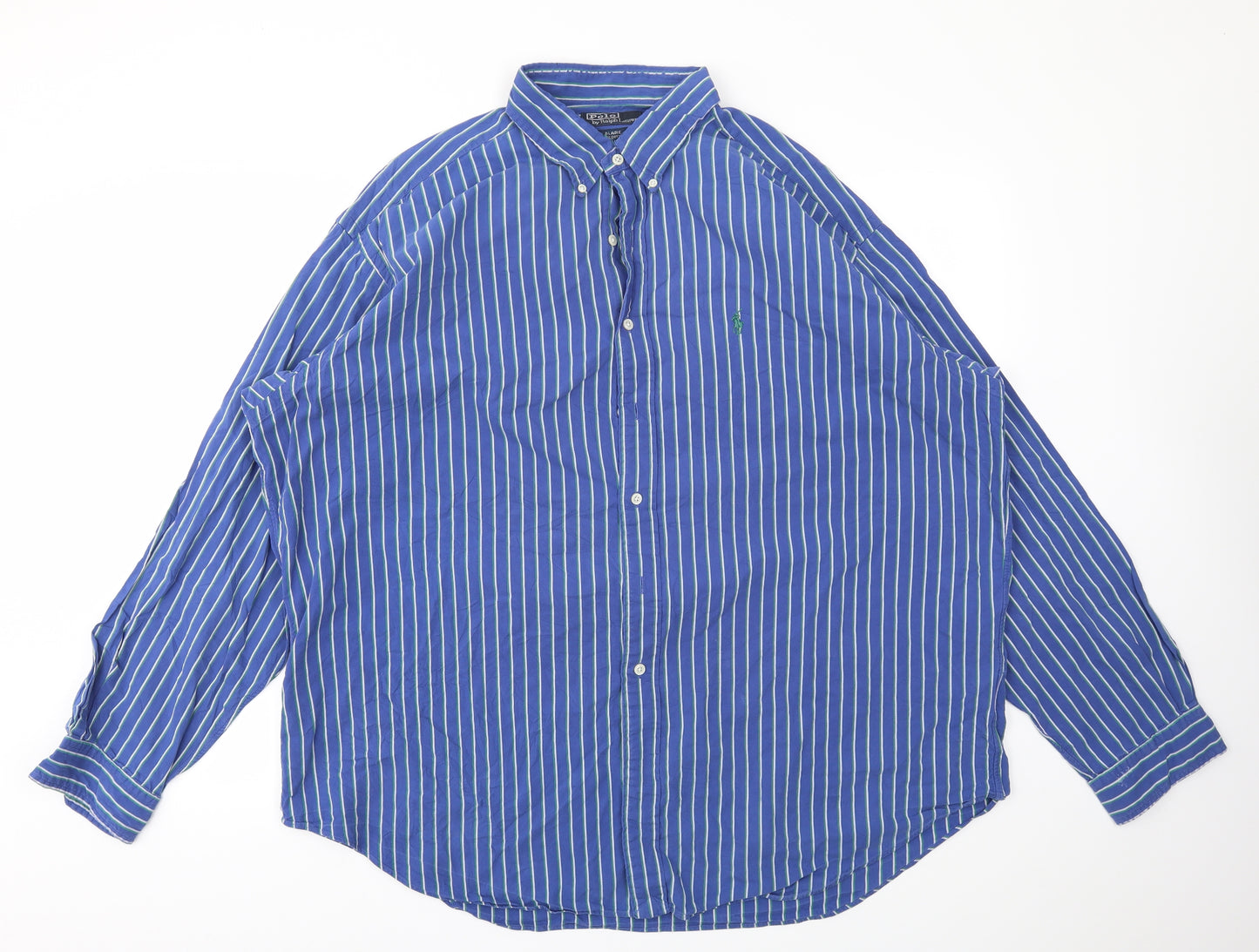 Ralph Lauren Mens Blue Striped   T-Shirt Size 2XL