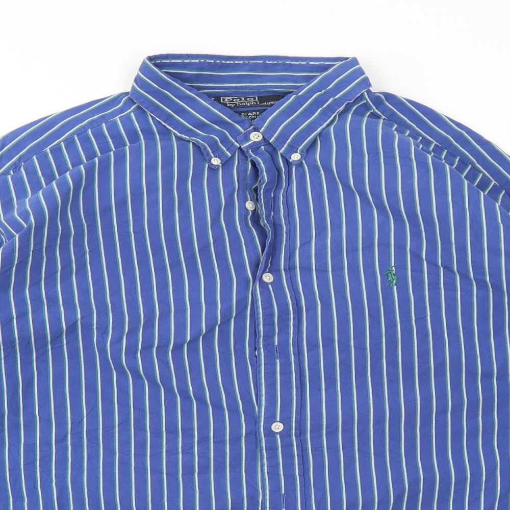 Ralph Lauren Mens Blue Striped   T-Shirt Size 2XL
