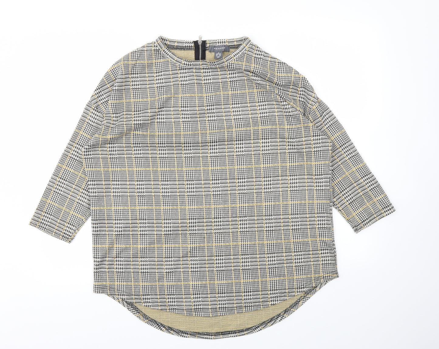 Primark Womens Grey Check  Basic T-Shirt Size M