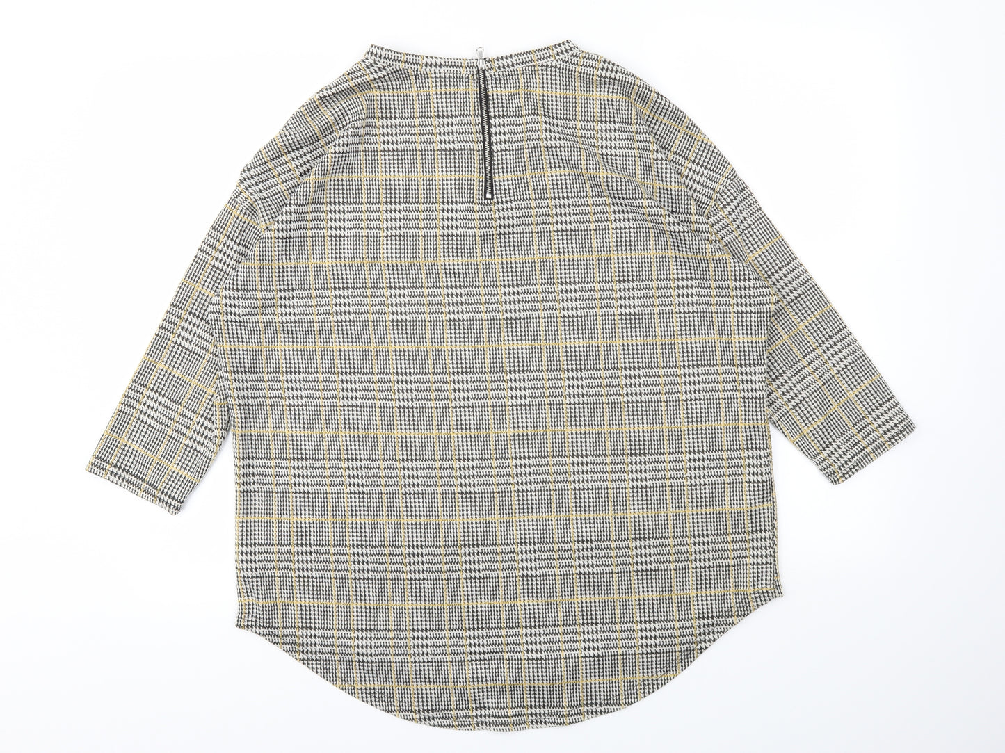 Primark Womens Grey Check  Basic T-Shirt Size M