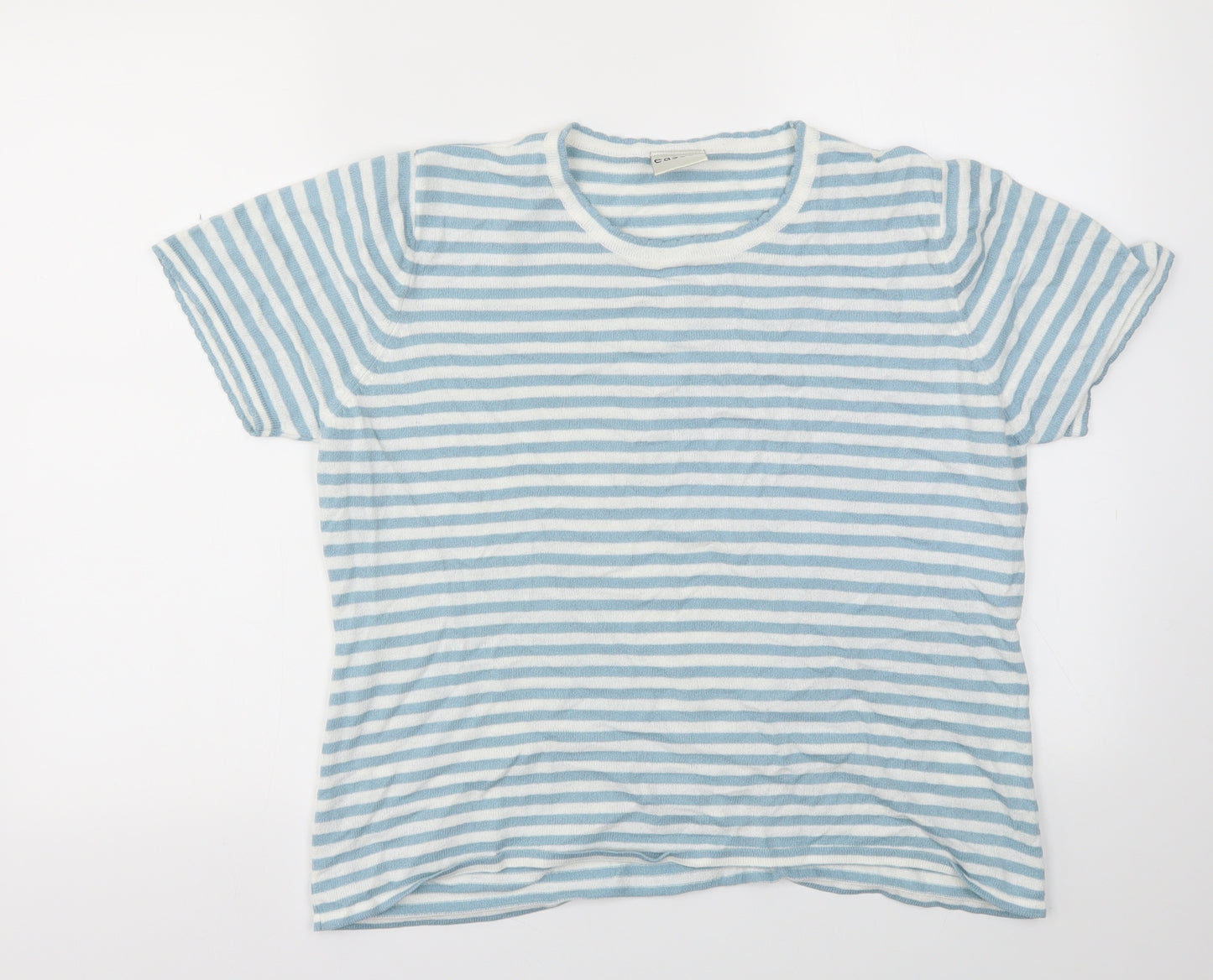 Eastex Womens Blue Striped  Basic T-Shirt Size 18
