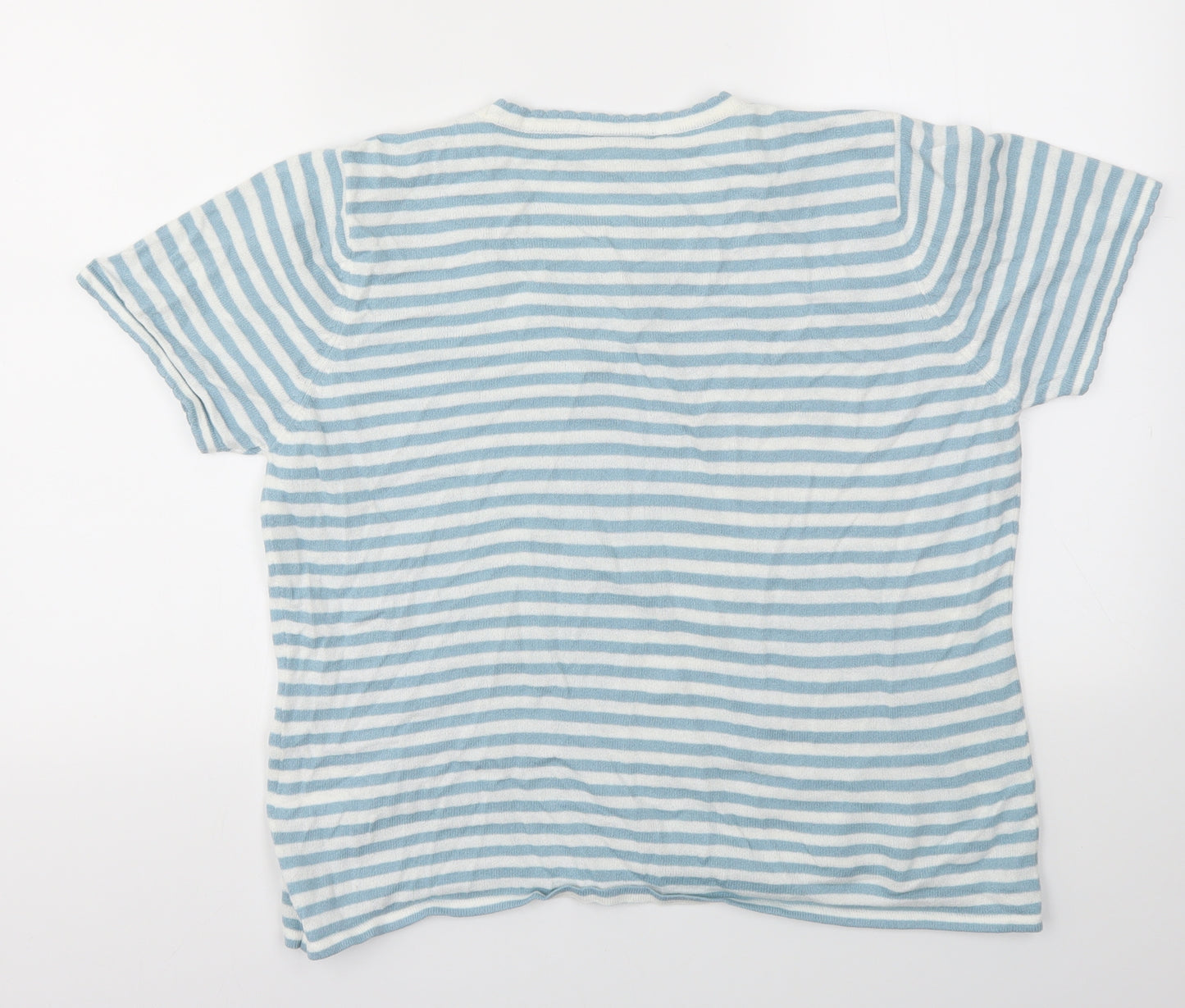 Eastex Womens Blue Striped  Basic T-Shirt Size 18