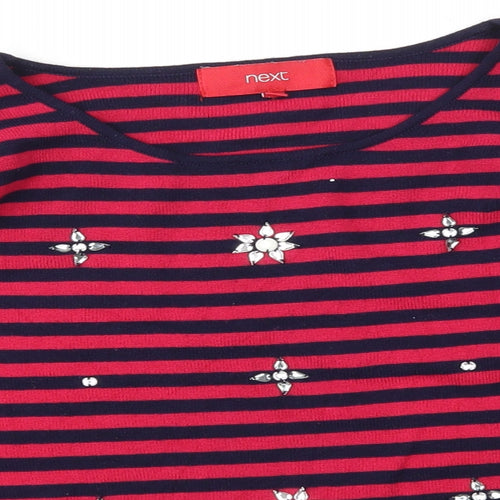 NEXT Womens Pink Striped  Basic T-Shirt Size 12