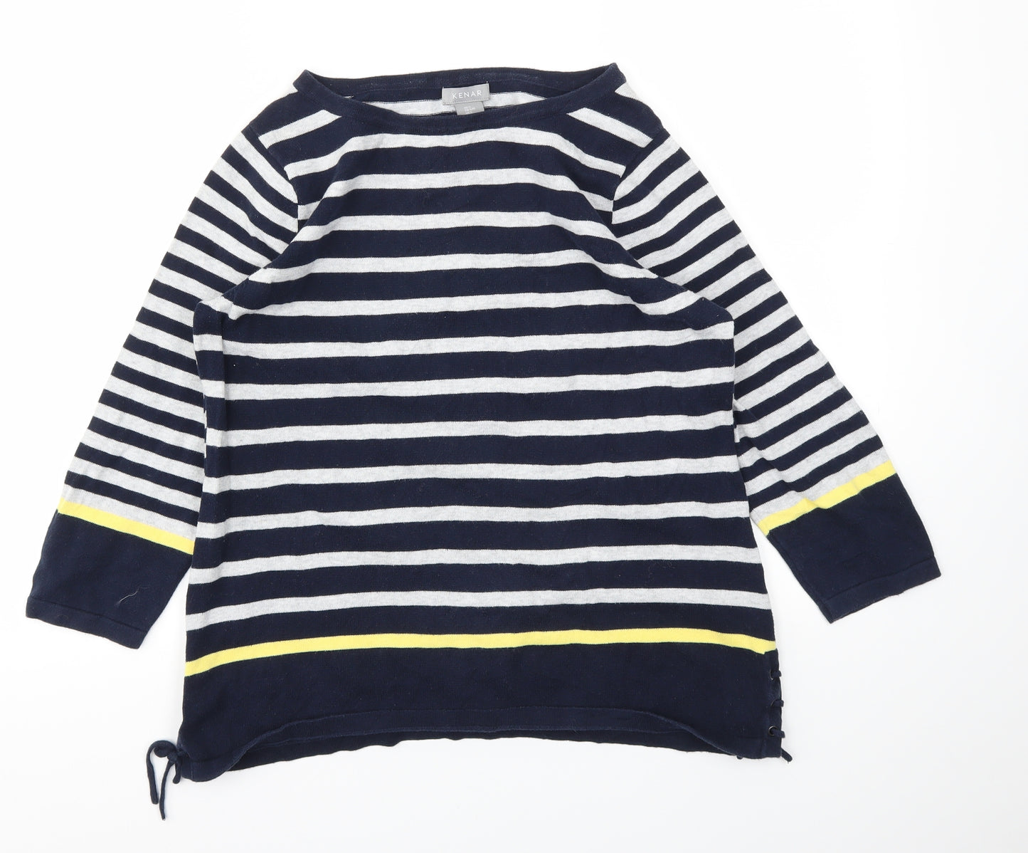 Kenar Womens Blue Polka Dot  Pullover Jumper Size L