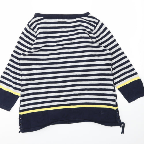 Kenar Womens Blue Polka Dot  Pullover Jumper Size L