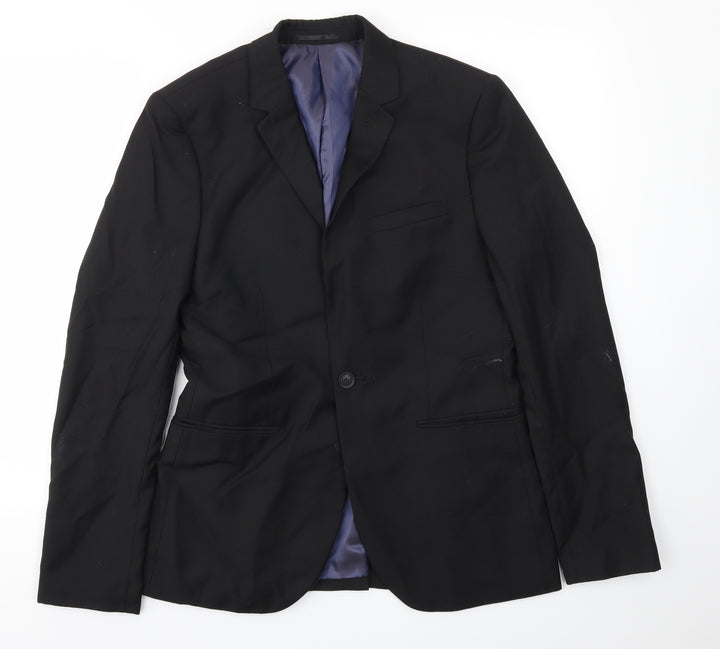 Topman Mens Black Jacket Blazer Size 38