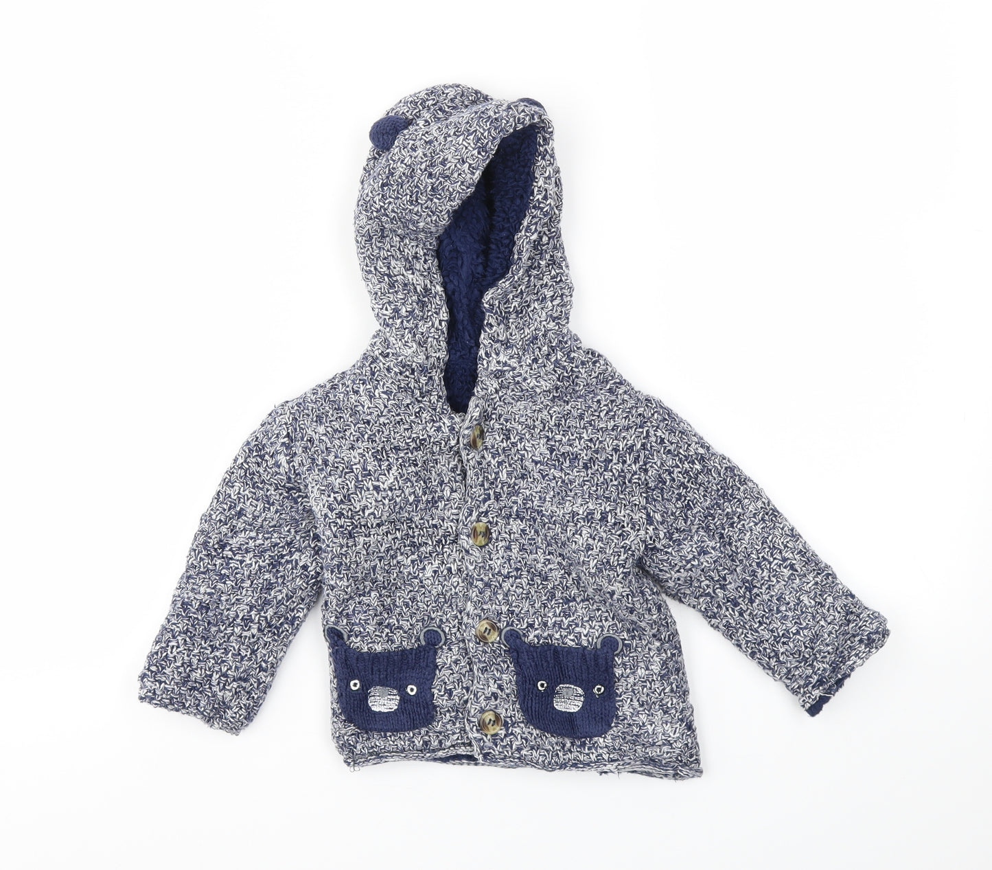 Nutmeg Boys Blue Animal Print  Basic Jacket Coatigan Size 9-12 Months