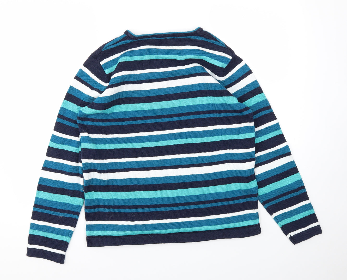 Preworn Mens Blue Striped  Pullover Sweatshirt Size L