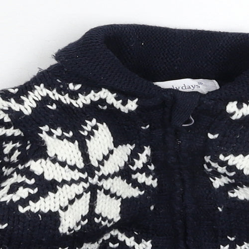 Earlydays Baby Blue Geometric Knit Jacket Coatigan Size 9-12 Months