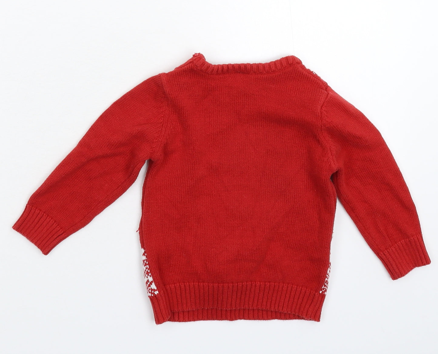 F&F Baby Red  Knit Pullover Jumper Size 9-12 Months  - Christmas