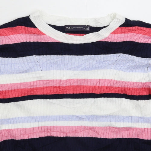 Marks and Spencer Womens Multicoloured Striped Knit Pullover Jumper Size 12