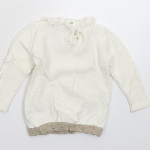 Catherine Malandrino Baby White  Knit Pullover Jumper Size 6-9 Months
