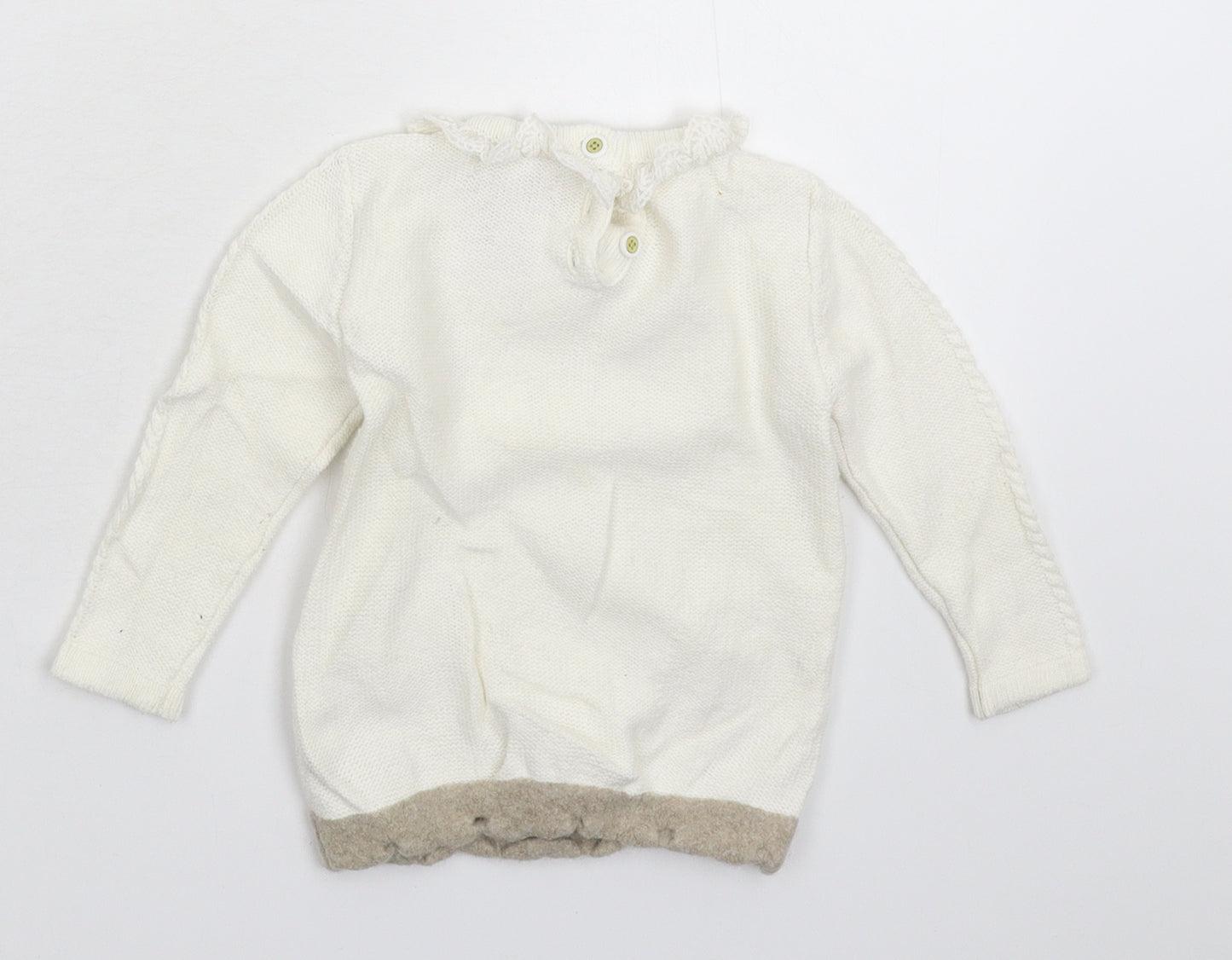 Catherine Malandrino Baby White  Knit Pullover Jumper Size 6-9 Months