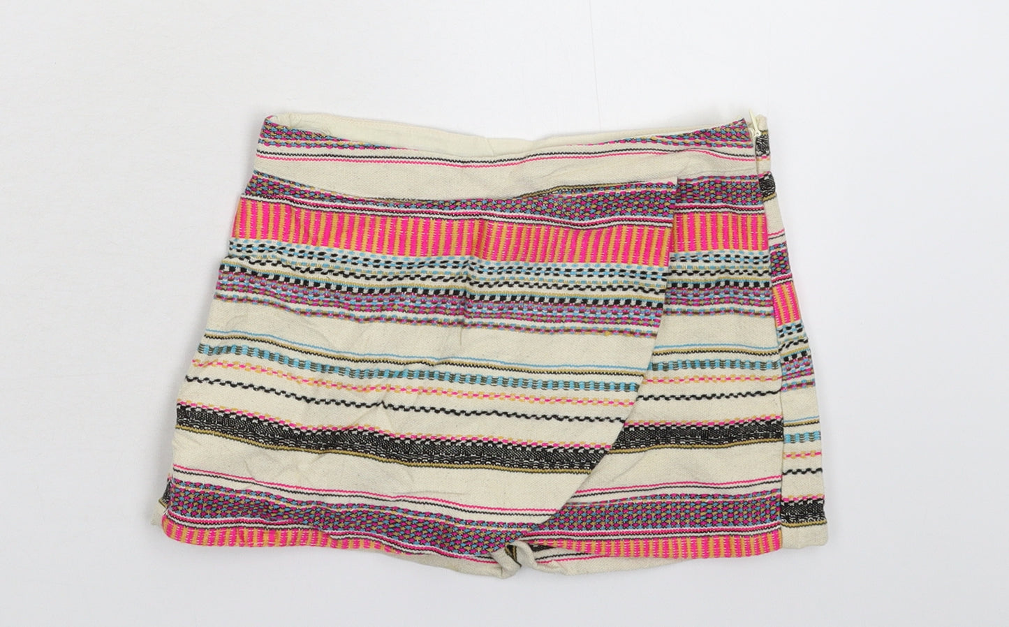 Matalan Girls Multicoloured Striped  Mini Skort Size 5-6 Years