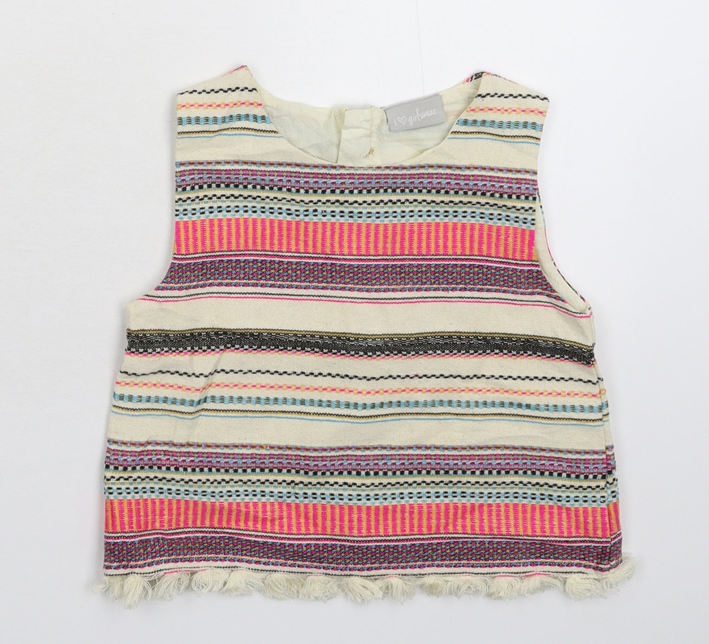 Matalan Girls Multicoloured Striped  Pullover Jumper Size 6 Years