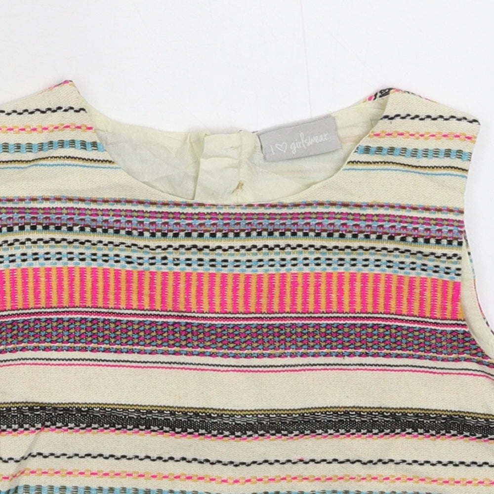 Matalan Girls Multicoloured Striped  Pullover Jumper Size 6 Years