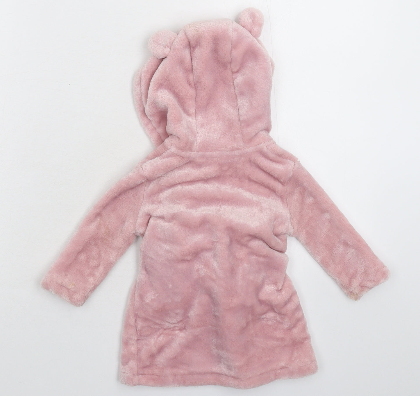 TU Girls Pink Solid Fleece Kimono Robe Size 3-6 Months