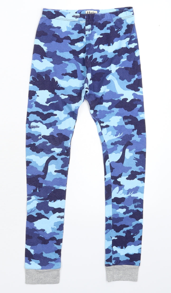 Hatley Girls Blue Camouflage Jegging Trousers Size 7 Years - Legging