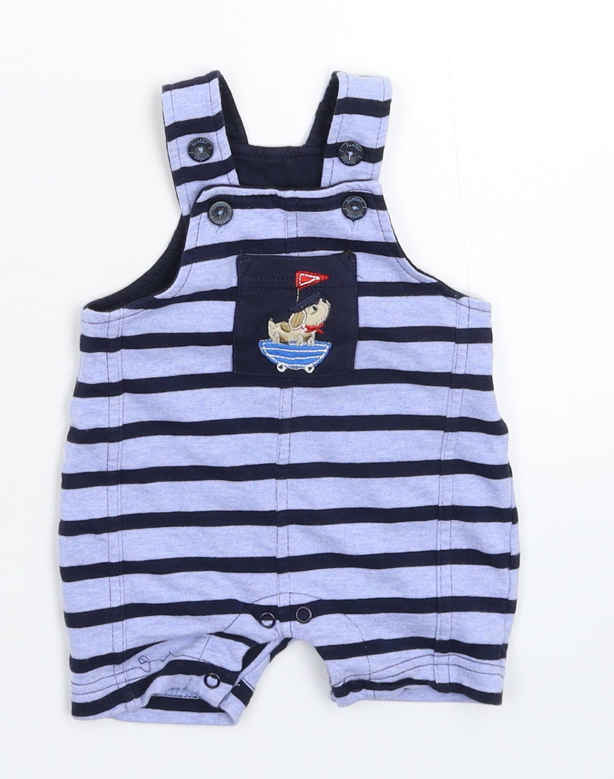 Debenhams Baby Blue Striped  Dungaree Outfit/Set Size Newborn