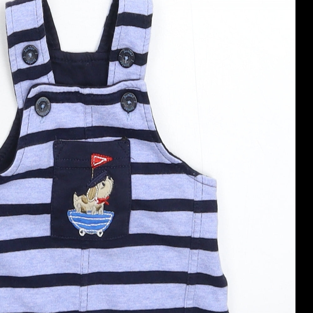 Debenhams Baby Blue Striped  Dungaree Outfit/Set Size Newborn