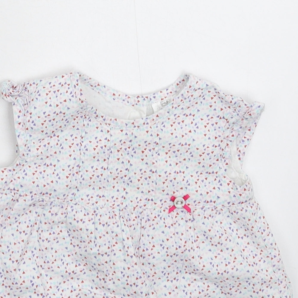 F&F Girls White   Fit & Flare  Size 3-6 Months