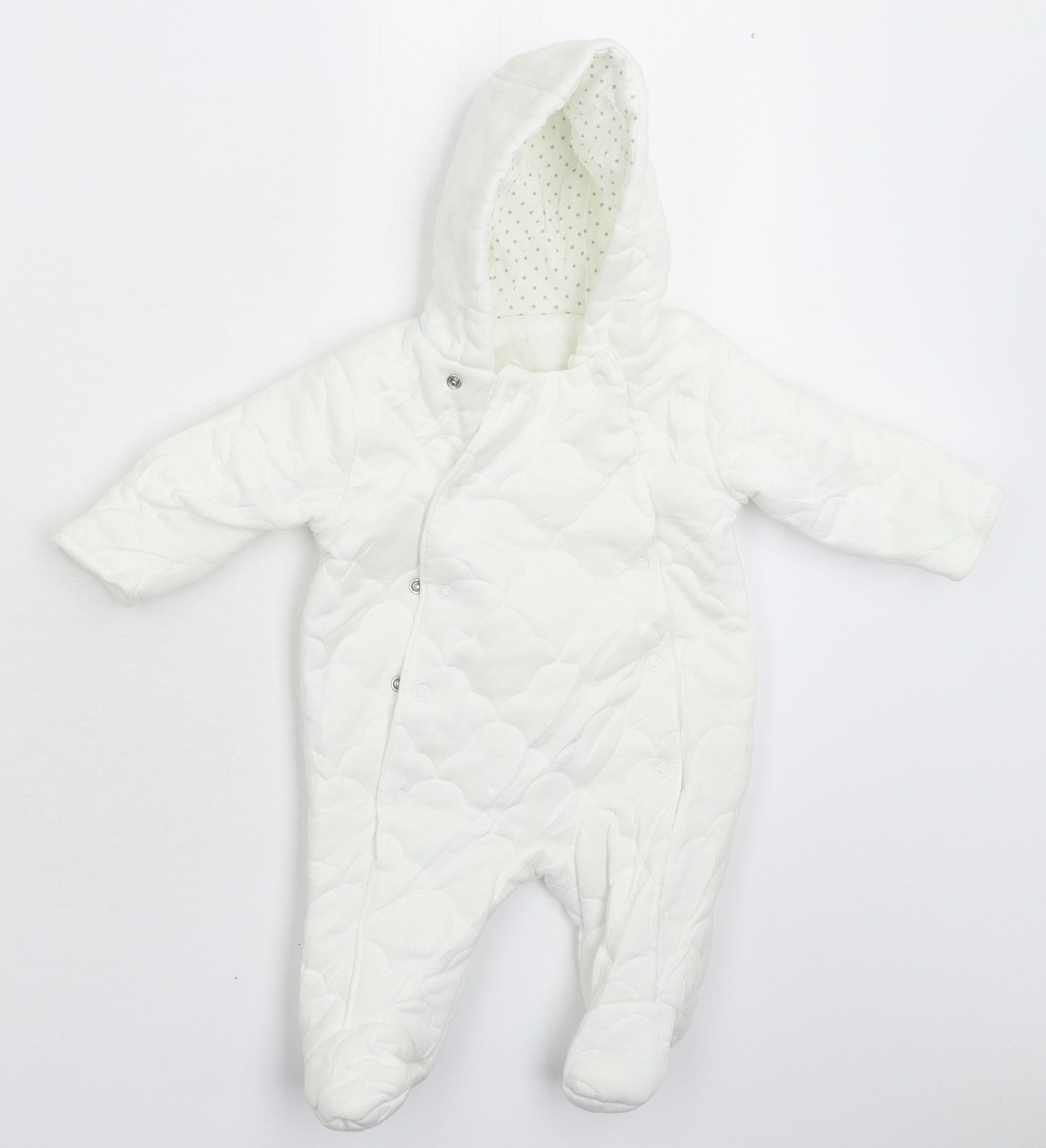 George Baby White   Coverall One-Piece Size 0-3 Months