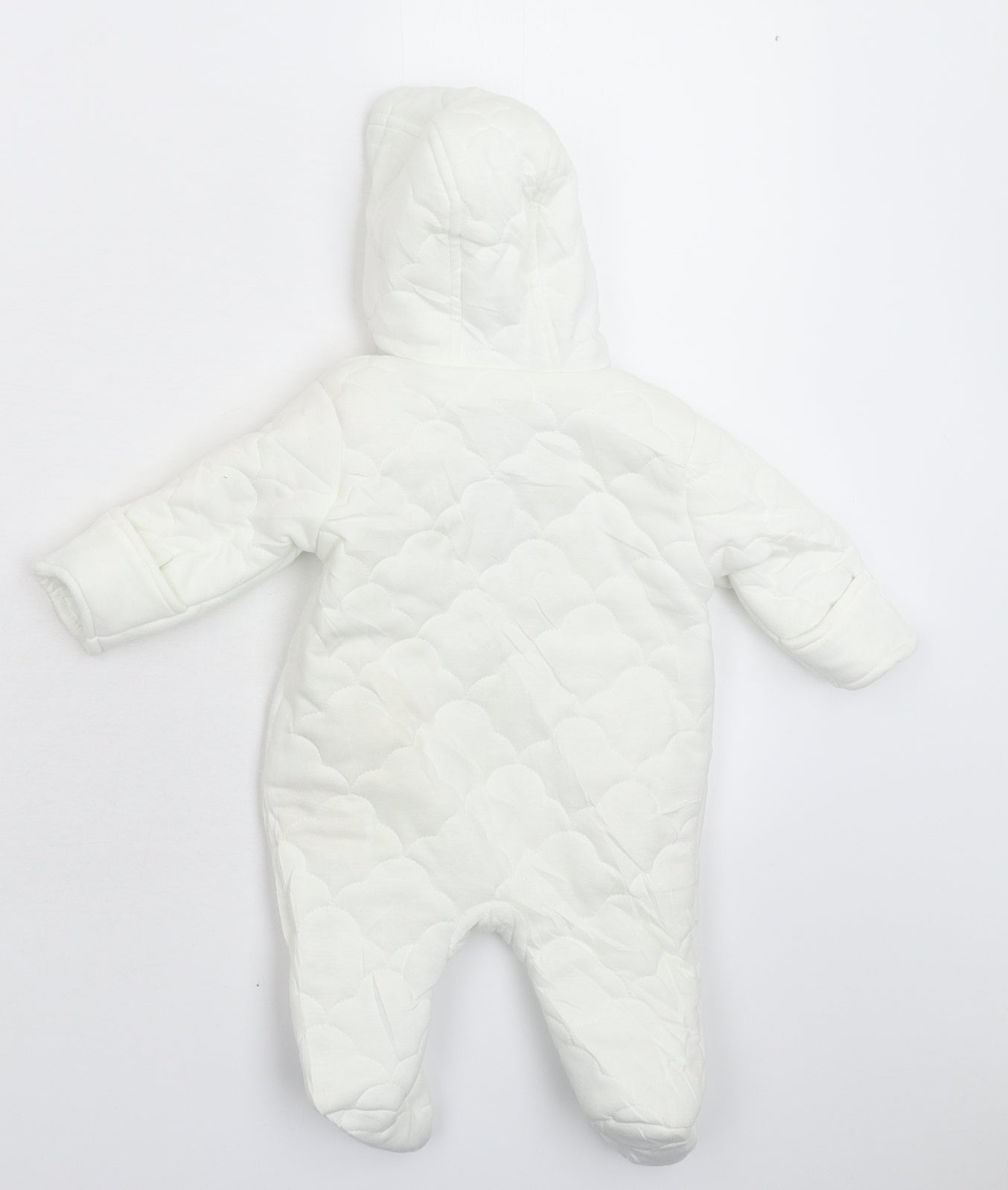 George Baby White   Coverall One-Piece Size 0-3 Months