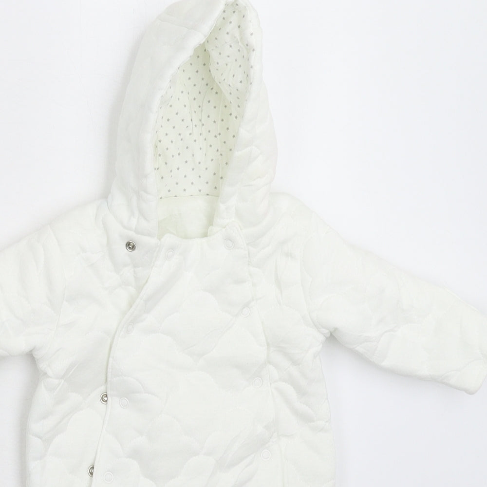 George Baby White   Coverall One-Piece Size 0-3 Months