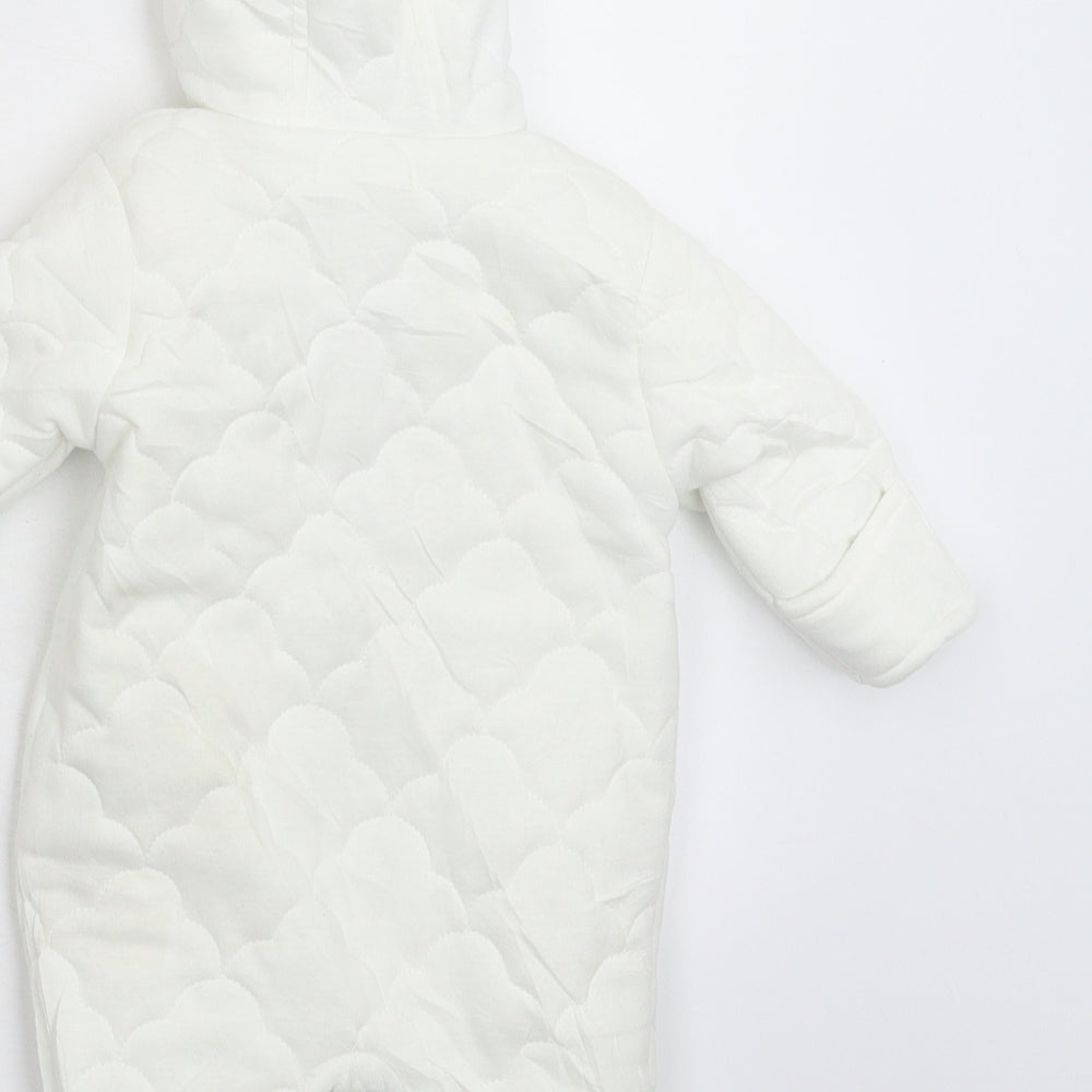 George Baby White   Coverall One-Piece Size 0-3 Months