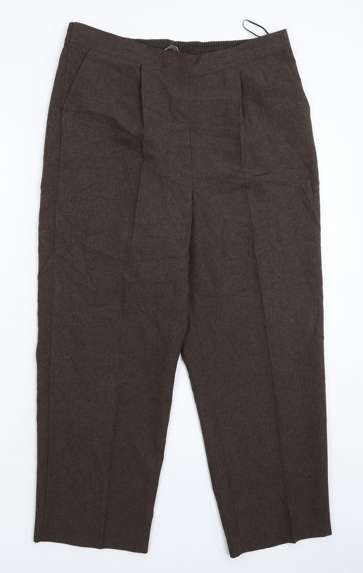 Bonmarché Womens Grey Cropped Trousers Size 14 L24 in