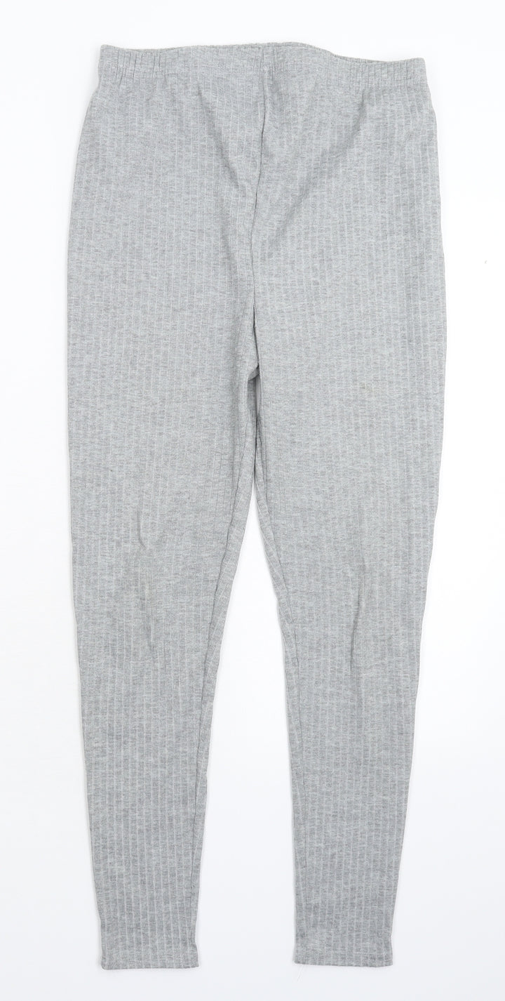 Boohoo Womens Grey Capri Leggings Size 8 L27 in
