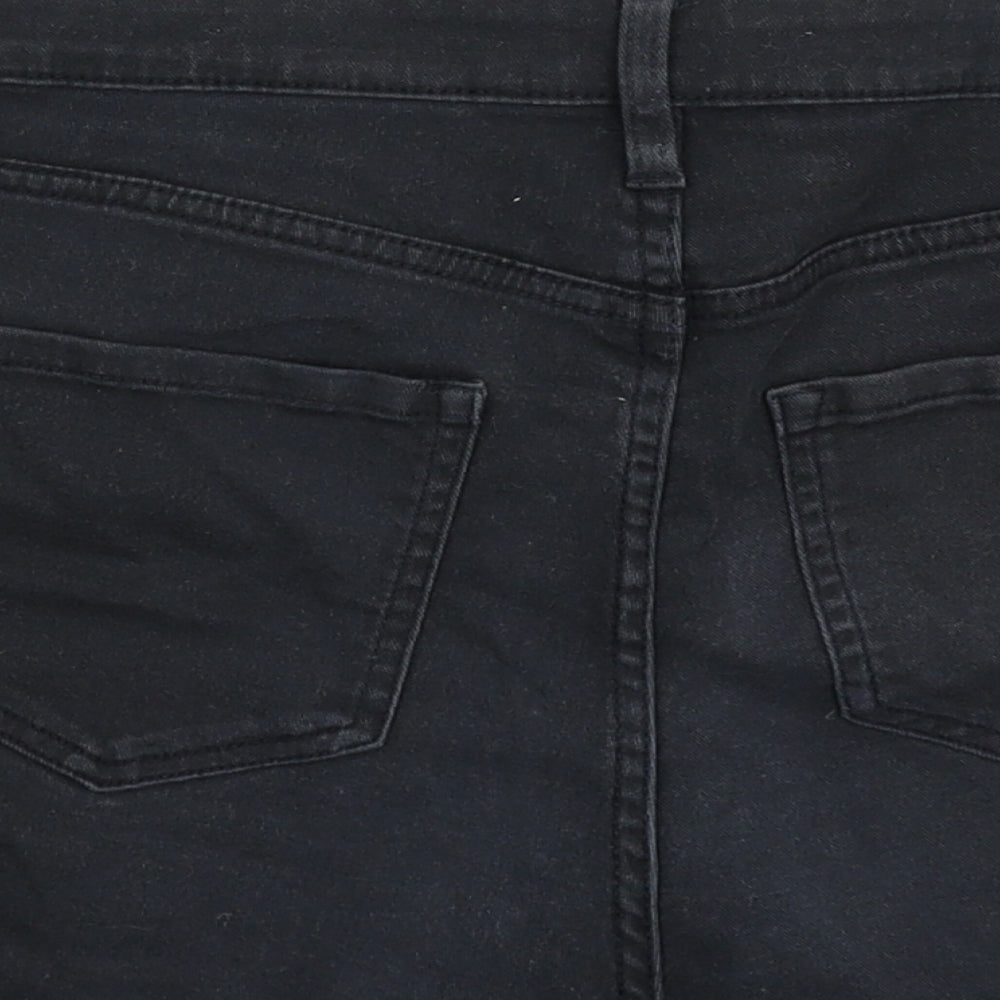 H&M Womens Black  Denim Hot Pants Shorts Size 14