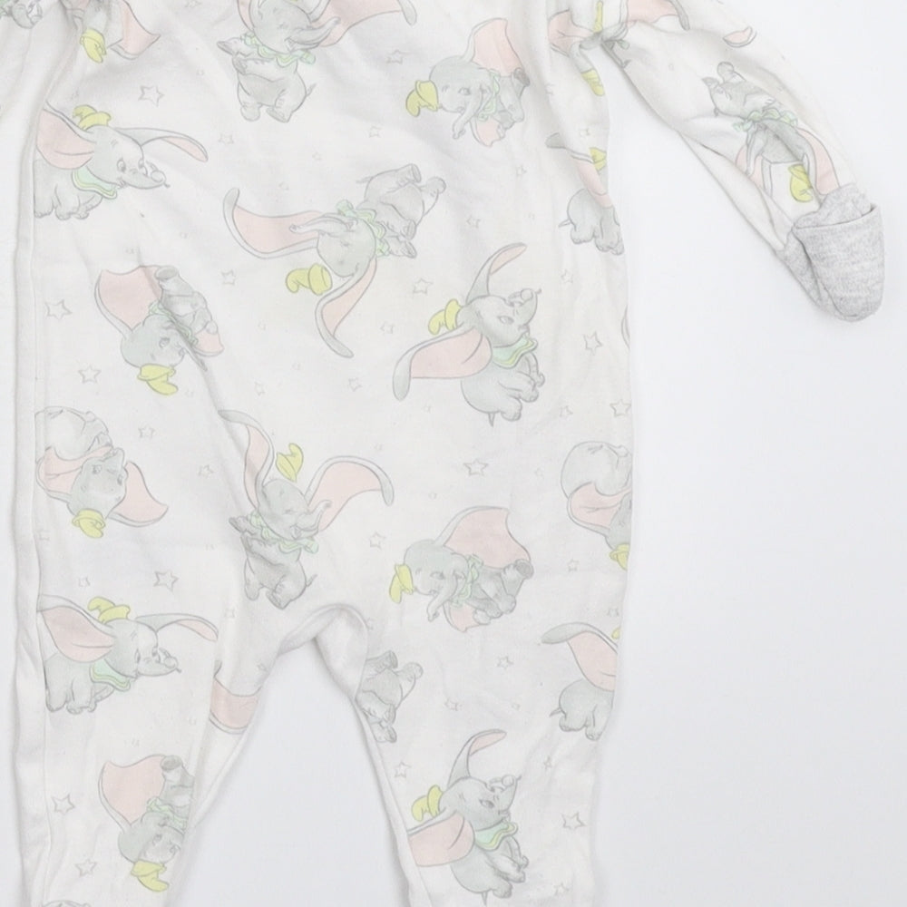 Disney Baby White   Babygrow One-Piece Size 0-3 Months  - Dumbo