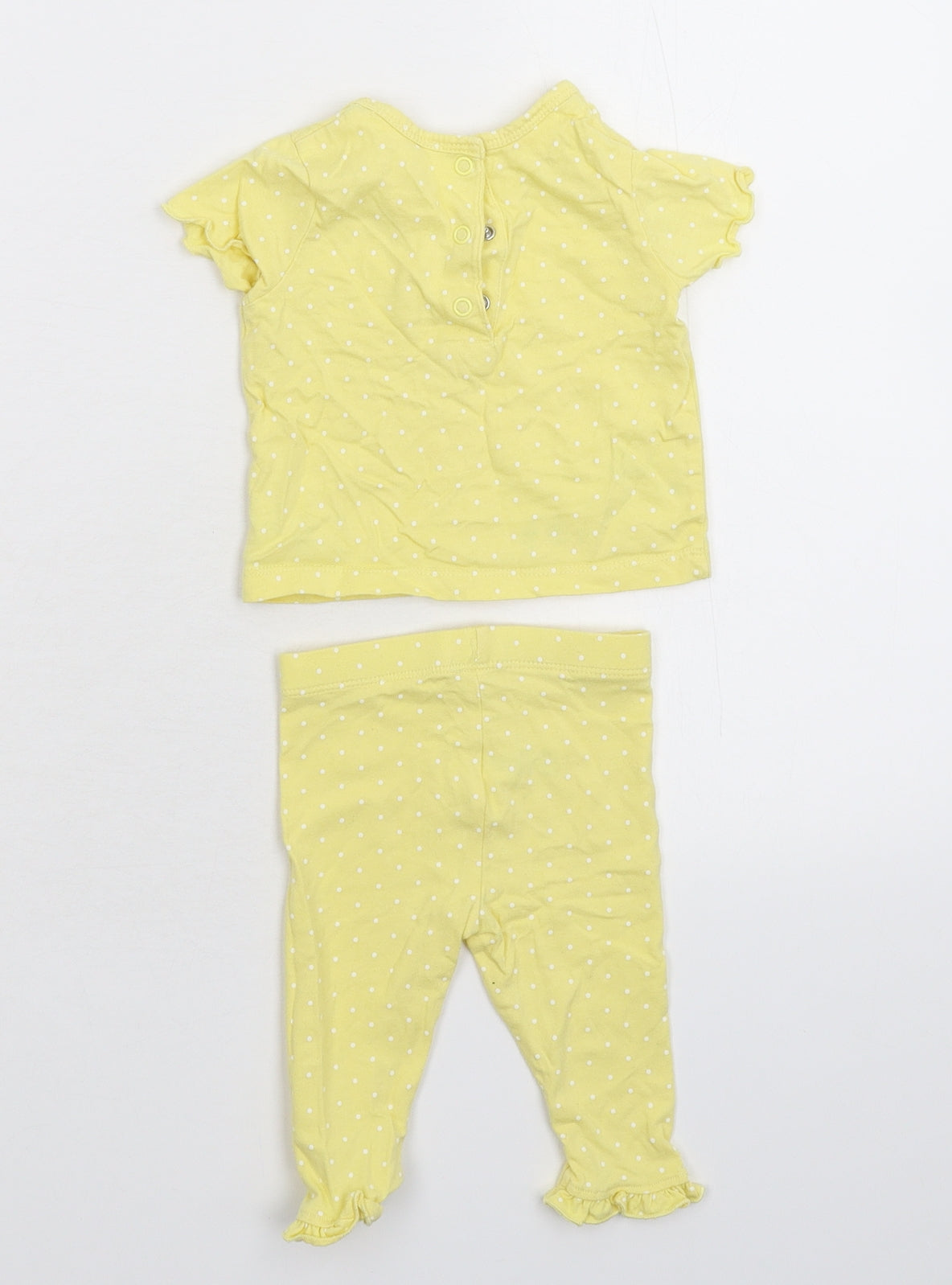 Mini Club Girls Yellow Spotted  Babydoll Pyjama Set Size 0-3 Months