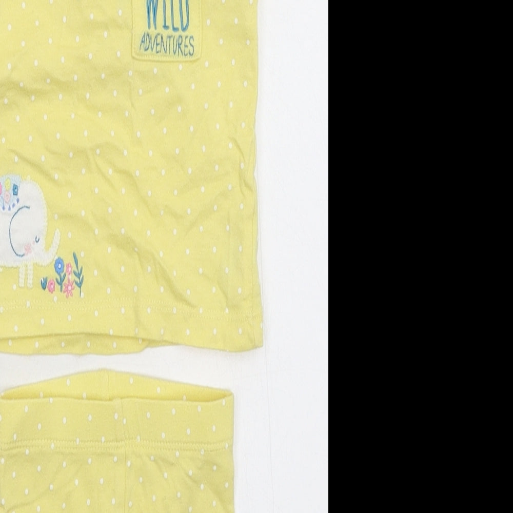 Mini Club Girls Yellow Spotted  Babydoll Pyjama Set Size 0-3 Months