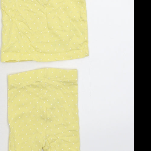 Mini Club Girls Yellow Spotted  Babydoll Pyjama Set Size 0-3 Months