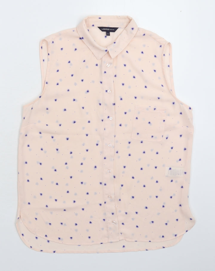 Marks and Spencer Womens Beige  Satin Basic Button-Up Size 12