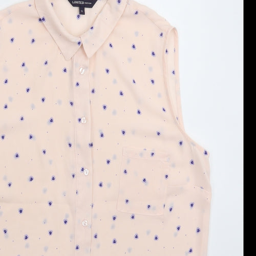 Marks and Spencer Womens Beige  Satin Basic Button-Up Size 12