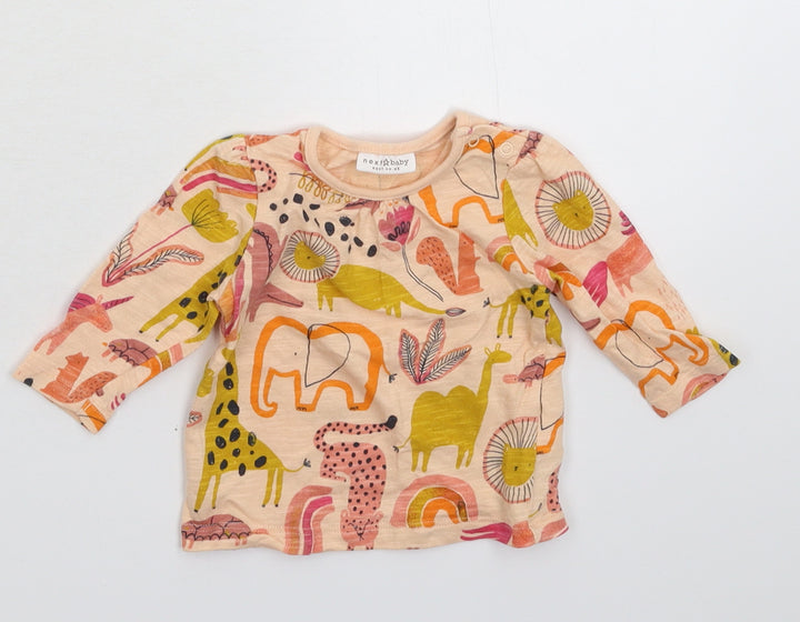 NEXT Girls Beige Basic T-Shirt Size 0-3 Months