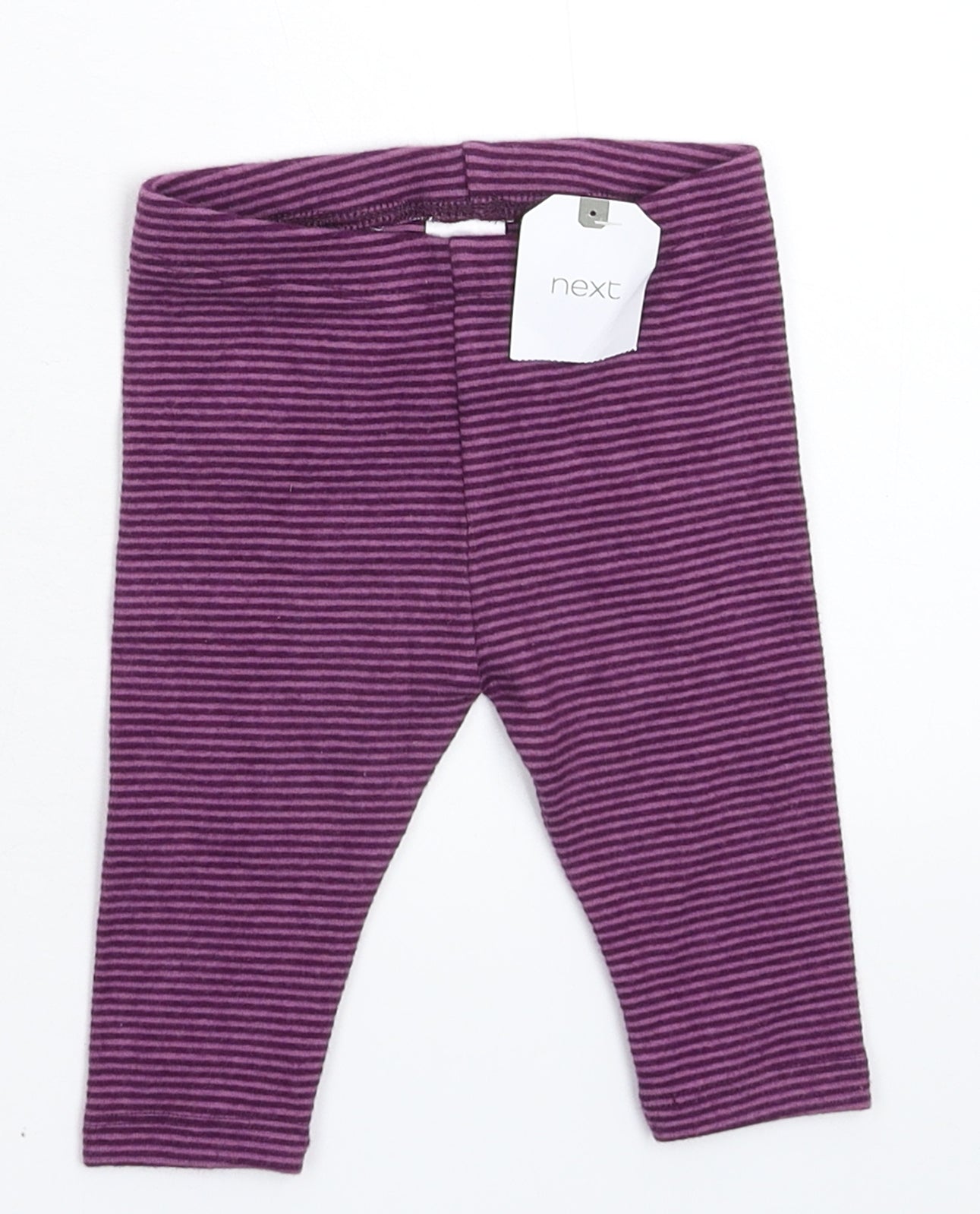 NEXT Girls Purple Striped  Capri Leggings Size 3-6 Months