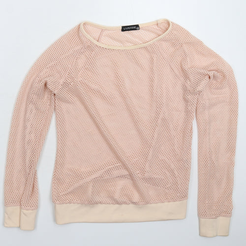 Lustre Womens Beige   Basic T-Shirt Size 8