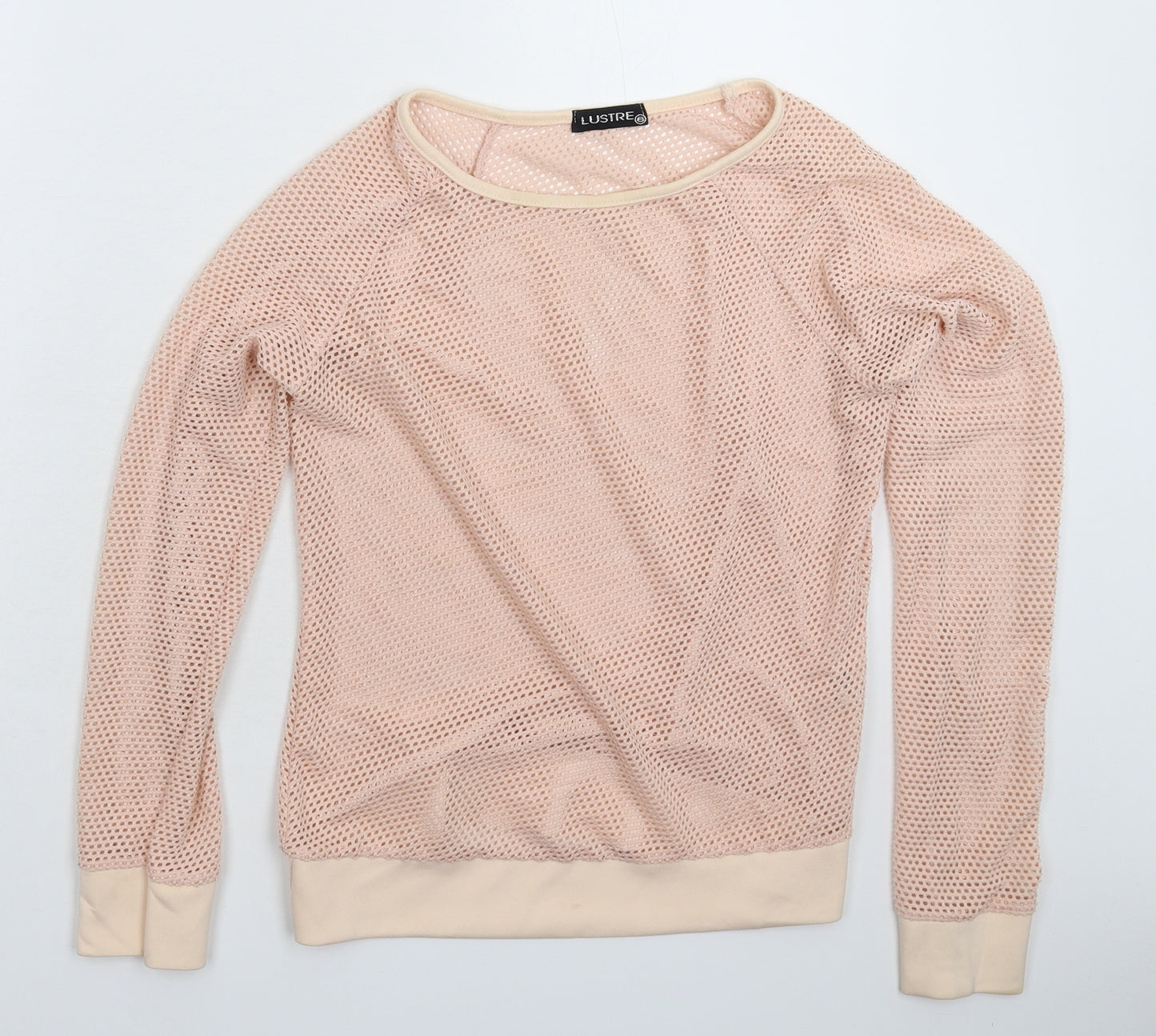 Lustre Womens Beige   Basic T-Shirt Size 8