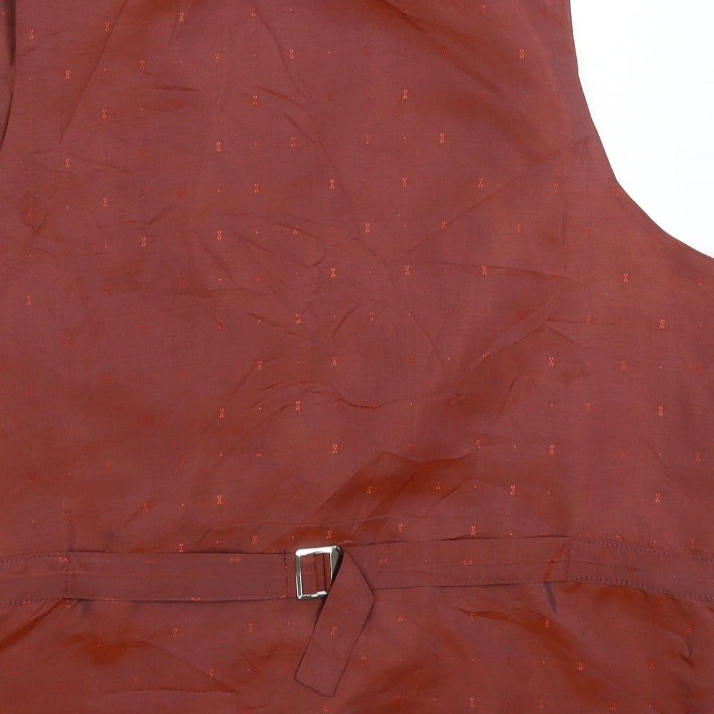 Masamoto Oshima Mens Brown Geometric  Jacket Suit Waistcoat Size 42
