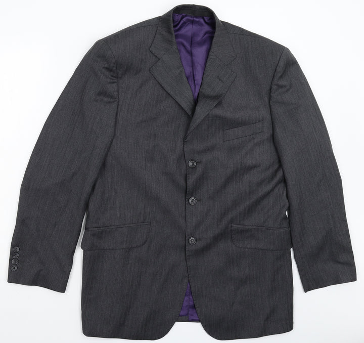 Marks and Spencer Mens Grey Striped  Jacket Suit Jacket Size 40