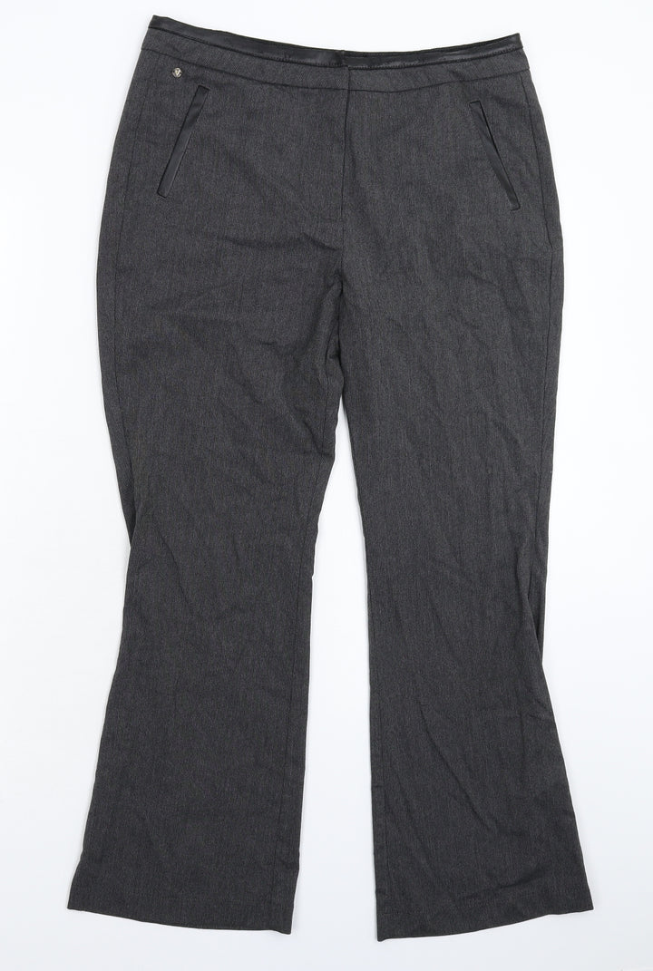 Per Una Womens Grey Trousers Size 12 L28 in