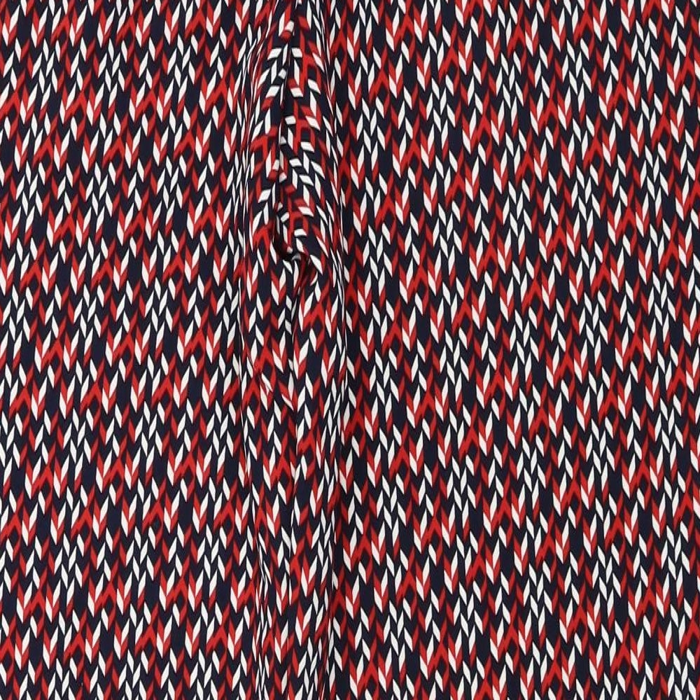 Autograph  Womens Red Geometric  Trousers  Size 16 L29 in