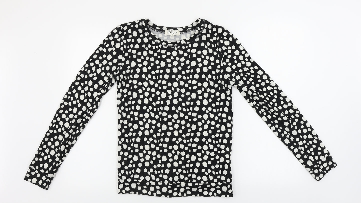 Madam Rage  Womens Black Animal Print  Pullover Jumper Size 10